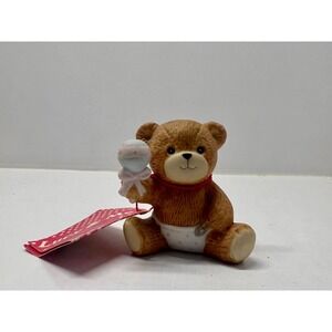 Lucy and Me VNTG 1982 Porcelain Figurine Baby Bear w/ Rattle Lucy And Me 93 NWT